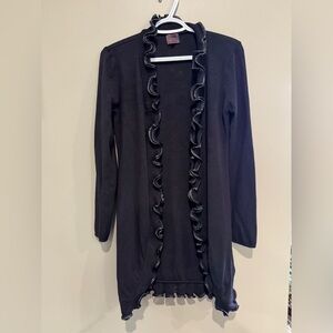 Black Ruffled Cardigan